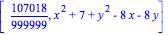 [107018/999999, x^2+7+y^2-8*x-8*y]